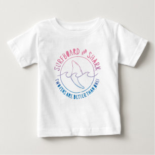 Camiseta De Bebé Surf Y Tiburón En Verano