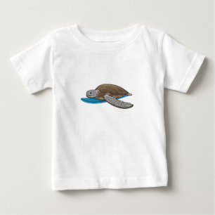 Camiseta De Bebé Surfboard de tortuga