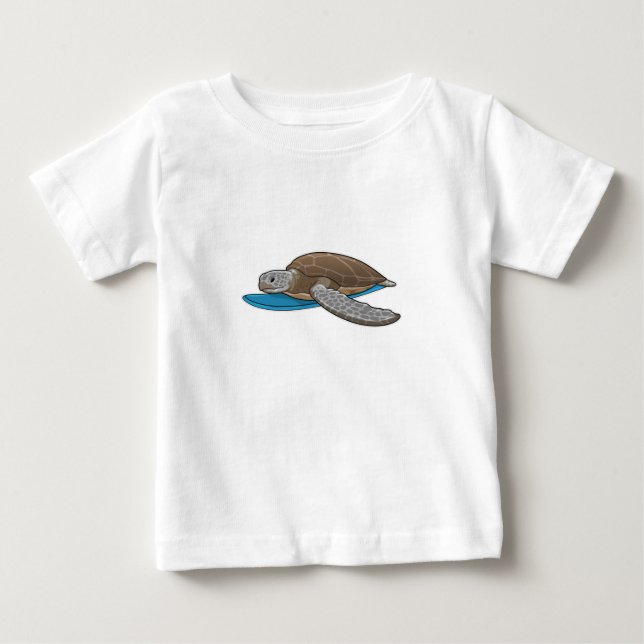 Camiseta De Bebé Surfboard de tortuga (Anverso)