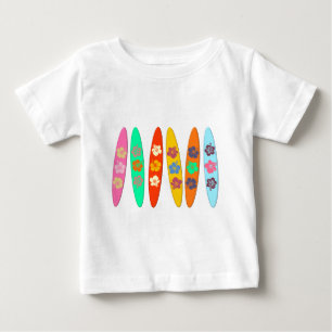 Camiseta De Bebé Surfboards con flores