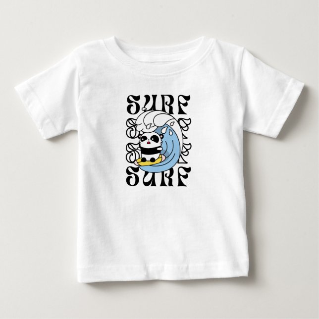 Camiseta De Bebé Surfer Panda (Anverso)