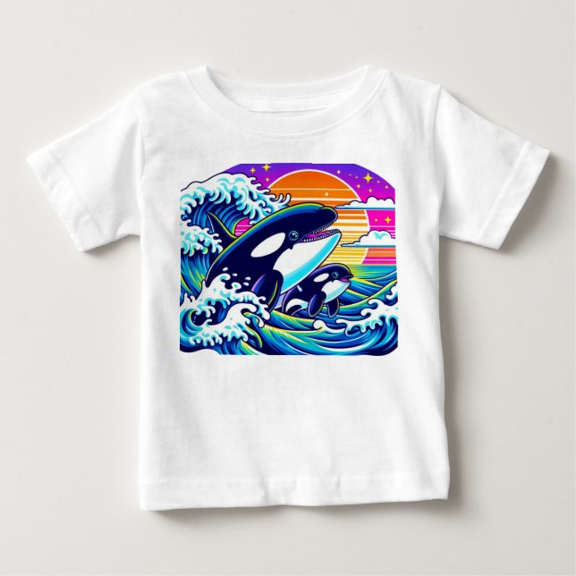 Camiseta De Bebé Surfing the Waves (Anverso)