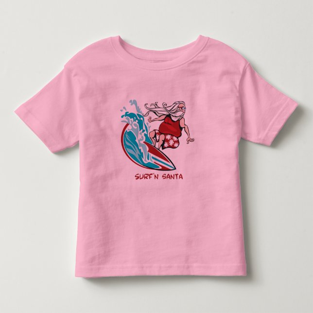 Camiseta De Bebé Surf'n Santa (Anverso)