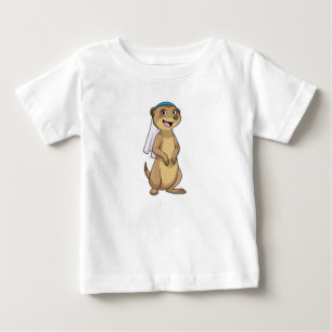 Camiseta De Bebé Suricata como novia con velo