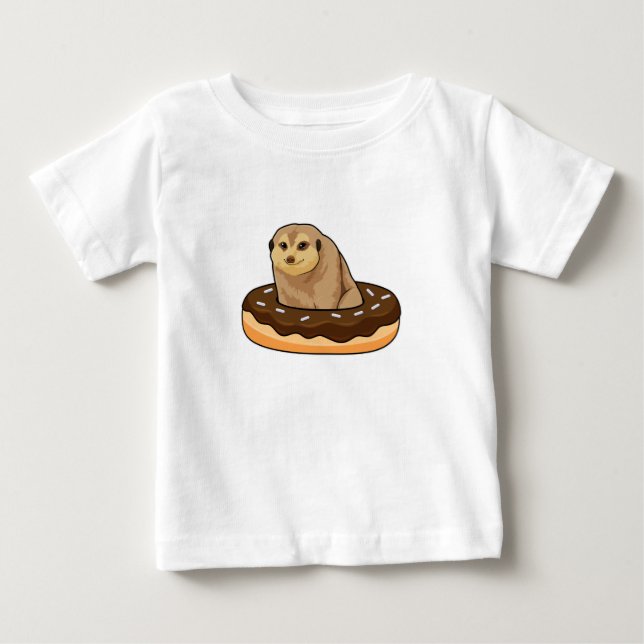 Camiseta De Bebé Suricata con Donut (Anverso)