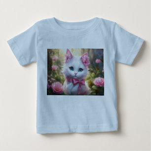 Camiseta De Bebé "Susurros en flor: amor con gatitos"