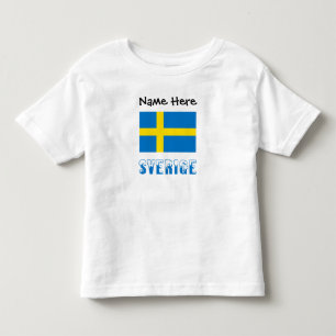 Camiseta De Bebé Sverige y bandera sueca personalizada