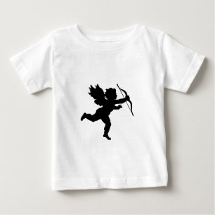 Camiseta De Bebé Sweet Black White Feliz Valentine Love Cupid Angel
