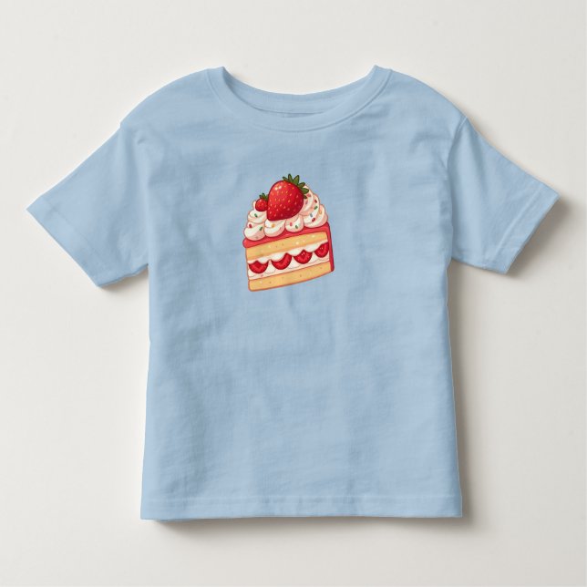Camiseta De Bebé Sweet Delight: Torta corta de fresa brillante (Anverso)