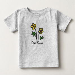 Camiseta De Bebé Sweet Drawn Yellow Flower with Personalizado Text