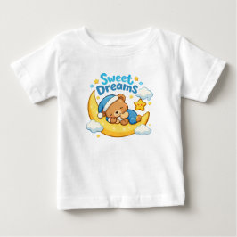 Camiseta De Bebé Sweet Dreams – Cute Sleeping Bear Baby Shirt 