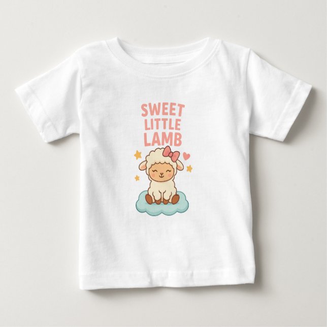 Camiseta De Bebé Sweet Little Lamb – Baby Girl Cloud Charm   (Anverso)
