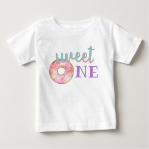 Camiseta De Bebé Sweet One Baby Girl First Birday Outfit Donut