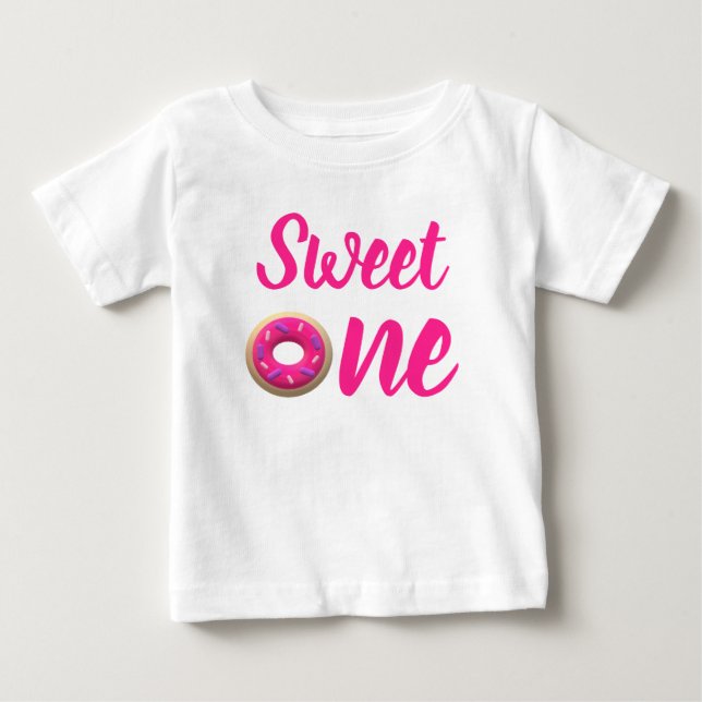 Camiseta De Bebé Sweet One Donut 1er cumpleaños Baby T-Shirt (Anverso)