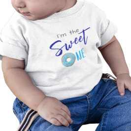 Camiseta De Bebé Sweet One Donut Blue Boy Fiesta del primer cumplea