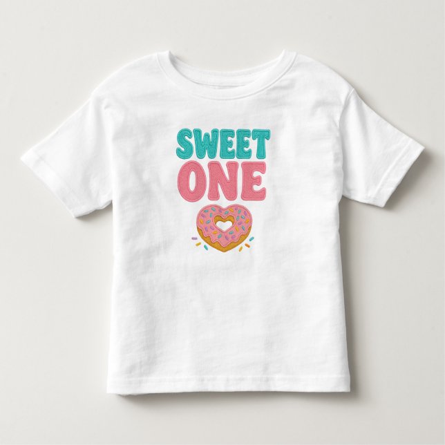 Camiseta De Bebé Sweet One Faux Embroidery (Anverso)