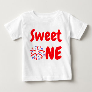 Camiseta De Bebé Sweet One Firework 1er cumpleaños