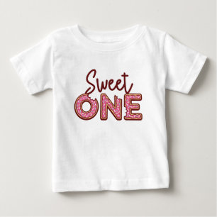 Camiseta De Bebé Sweet One First Birthday Donut Theme T-Shirt