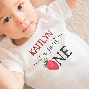 Camiseta De Bebé Sweet One Strawberry Primer cumpleaños