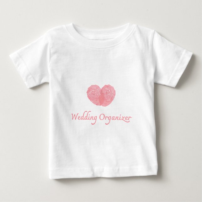 Camiseta De Bebé Sweet Pink Heart "Wedding Organizer" T-Shirt - Per (Anverso)
