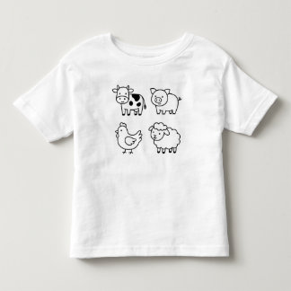 Camiseta De Bebé Sweet & Simple Farm Animal Outlines T-Shirt