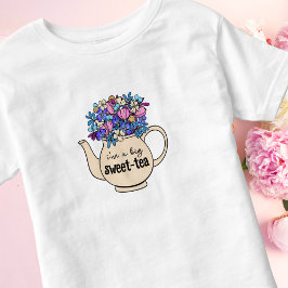 Camiseta De Bebé Sweet Tea Floral Teapot Sweetie