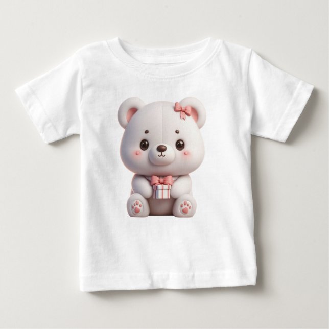 Camiseta De Bebé Sweet Teddy Bear and Gift Box (Anverso)
