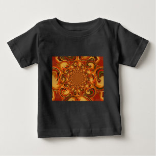 Camiseta De Bebé Swirling Resumen naranja, tonos marrones y verdes