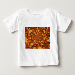 Camiseta De Bebé Swirling Resumen naranja, tonos marrones y verdes