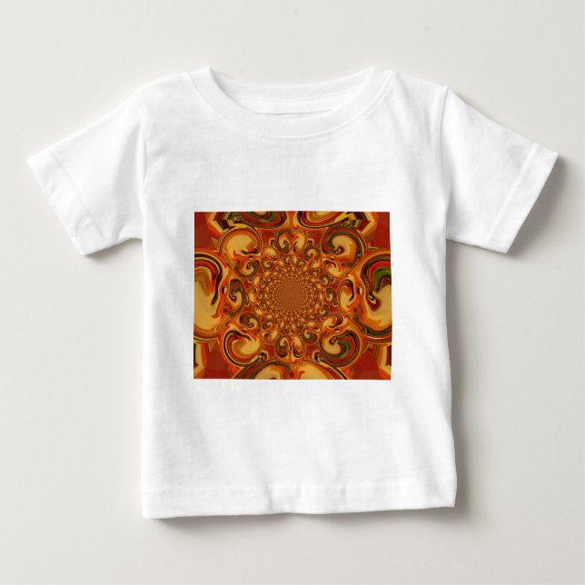 Camiseta De Bebé Swirling Resumen naranja, tonos marrones y verdes (Anverso)