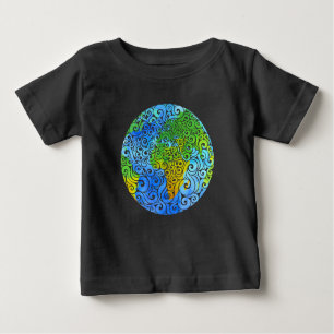 Camiseta De Bebé Swirly Earth