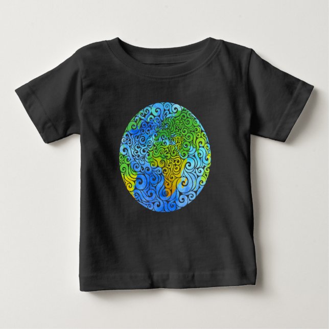 Camiseta De Bebé Swirly Earth (Anverso)