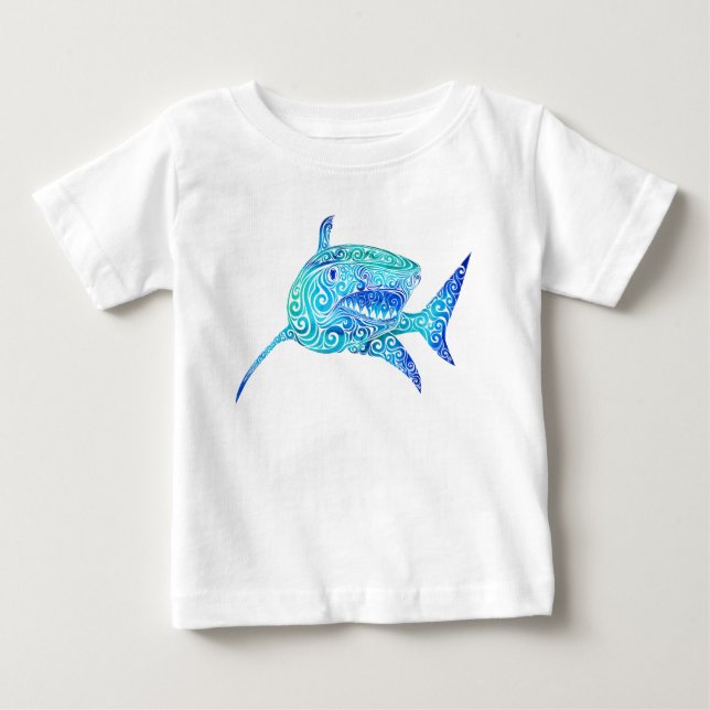 Camiseta De Bebé Swirly Shark (Anverso)