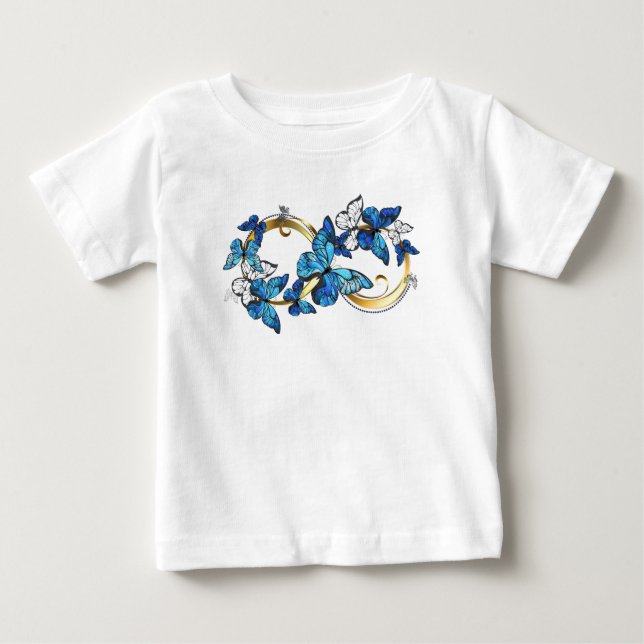 Camiseta De Bebé Symbol Infinity of Blue Morpho Butterflies (Anverso)