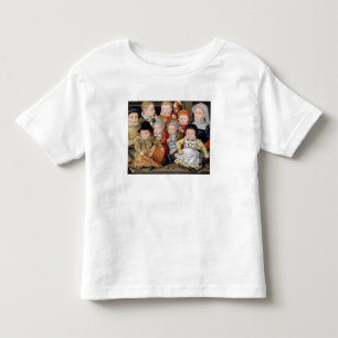 Camiseta De Bebé T33337 Retrato de una madre con sus ocho hijos
