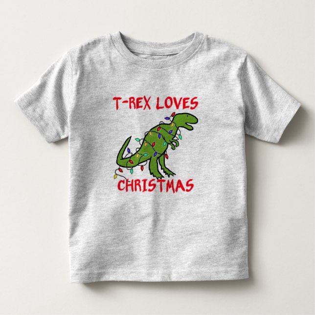 Camiseta De Bebé T-Rex ama navidad (Anverso)
