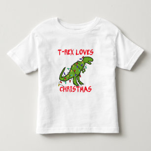 Camiseta De Bebé T-Rex ama navidad