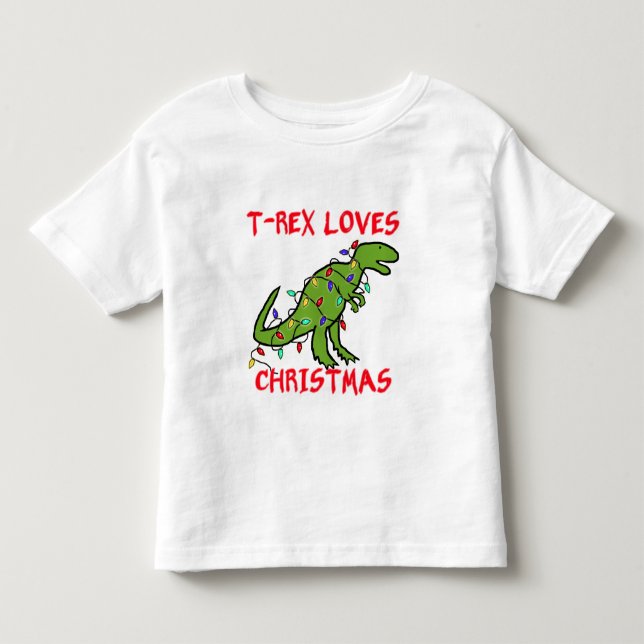 Camiseta De Bebé T-Rex ama navidad (Anverso)