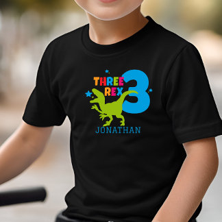Camiseta De Bebé T Rex Boys Cute nombre personalizado del tercer cu