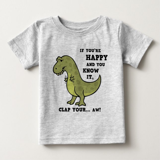 Camiseta De Bebé T-Rex Clap II (Anverso)