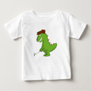Camiseta De Bebé T-Rex Dinosaurio Divertido Jugando Golf
