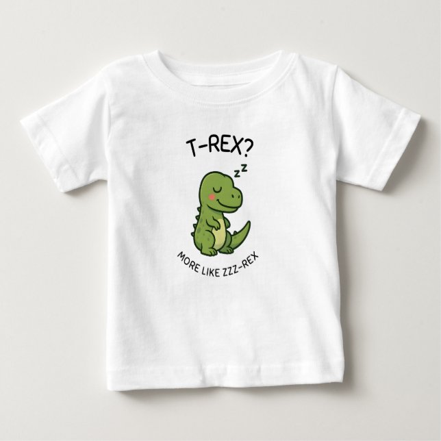 Camiseta De Bebé T-Rex Más Como Zzz-Rex (Anverso)