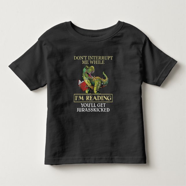 Camiseta De Bebé T Rex no me interrumpas mientras leo libros (Anverso)