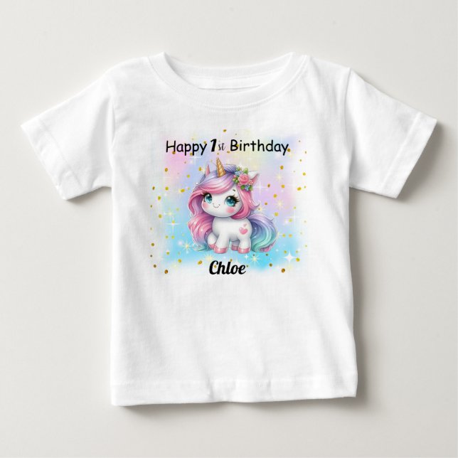 Camiseta De Bebé T-Shirt Baby Unicorn  (Anverso)