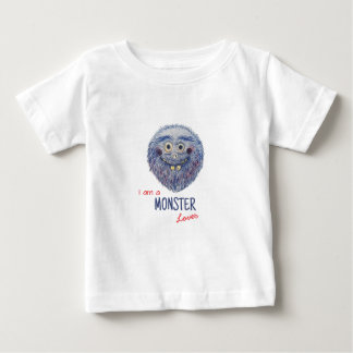 Camiseta De Bebé T-shirt bébé Petit Monstre Bleu Rigolo