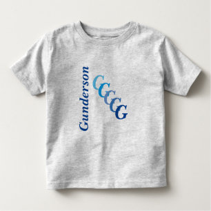 Camiseta De Bebé T-Shirt - BlueName y Staggered Initials