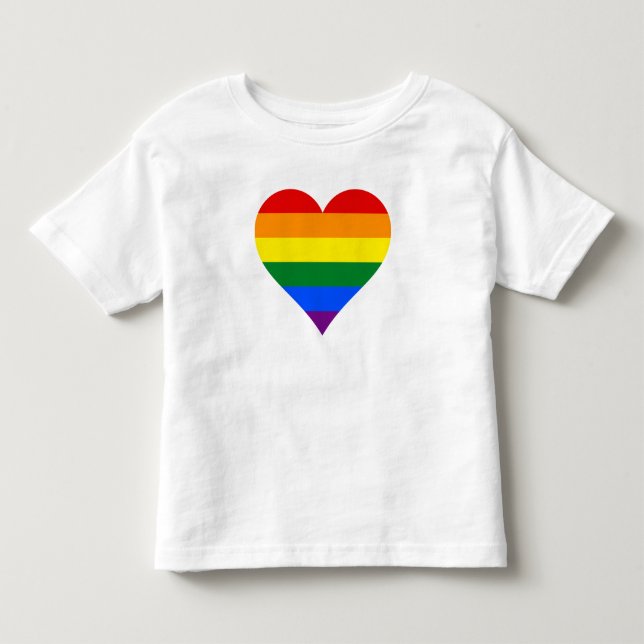 Camiseta De Bebé T-Shirt, corazón del orgullo LGBT (Anverso)