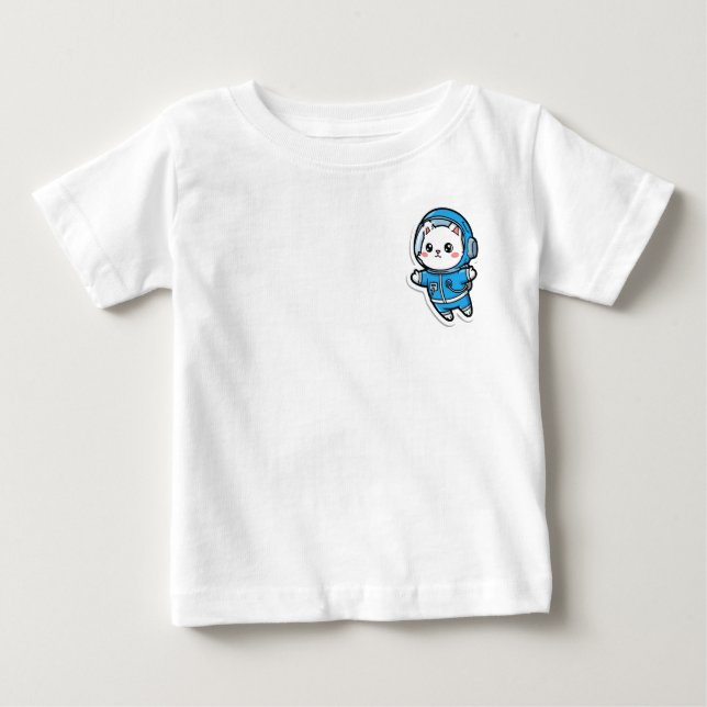 Camiseta De Bebé T-Shirt Cute Astronaut Cat Kawaii For Baby (Anverso)