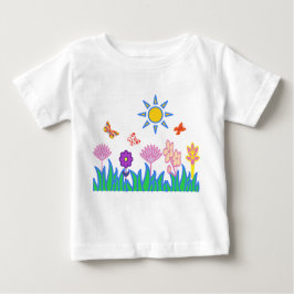 Camiseta De Bebé T shirt flores mariposas sol naturaleza Camiceta