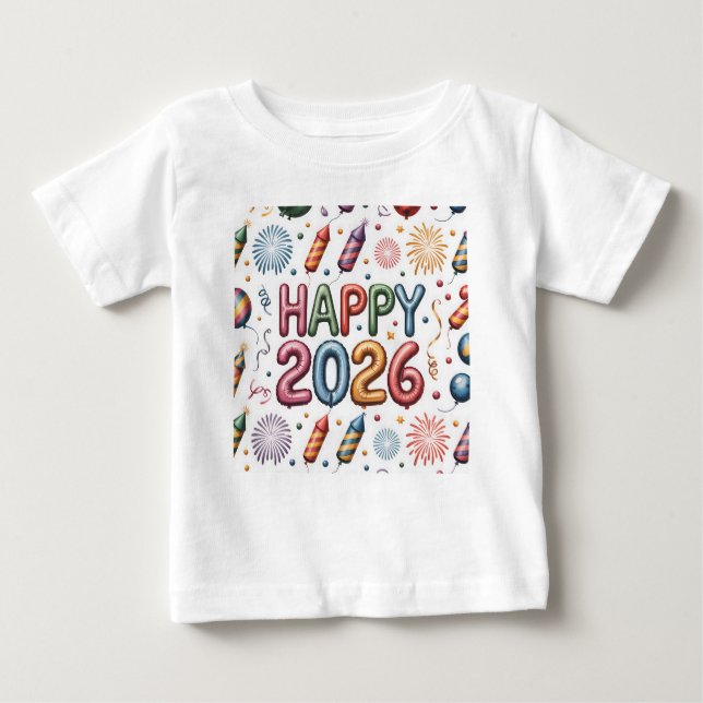 Camiseta De Bebé T-Shirt-Happy New Year 2026 Matching Family  (Anverso)
